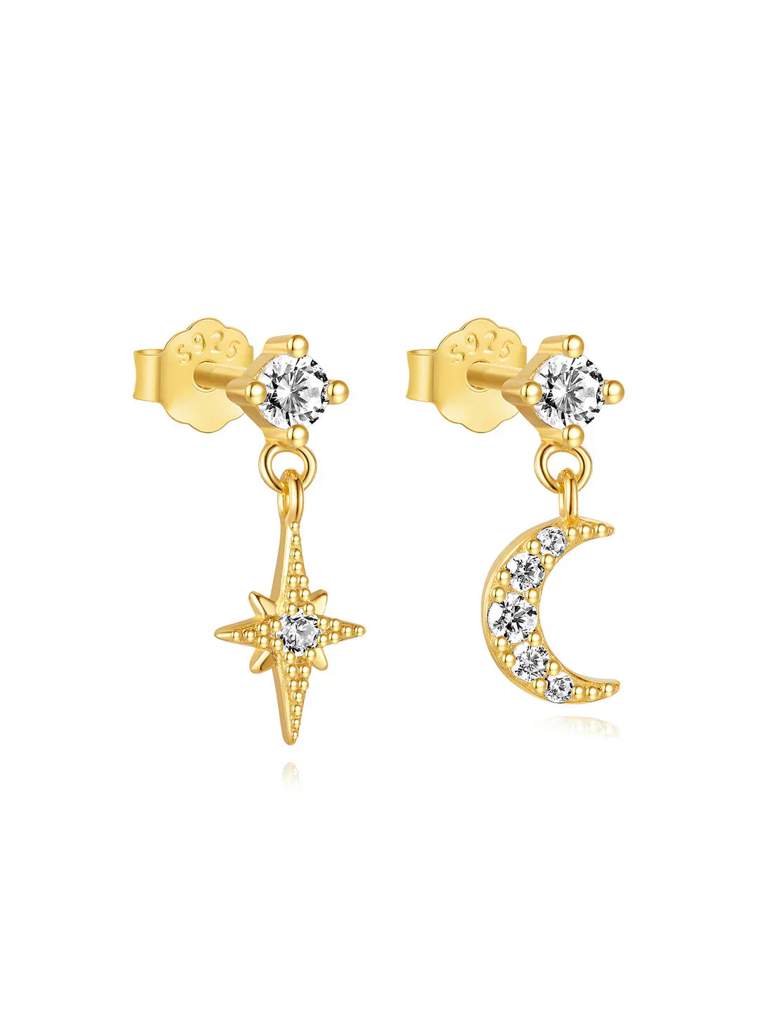 Pavlina – Earrings in fine gold with a modern design.