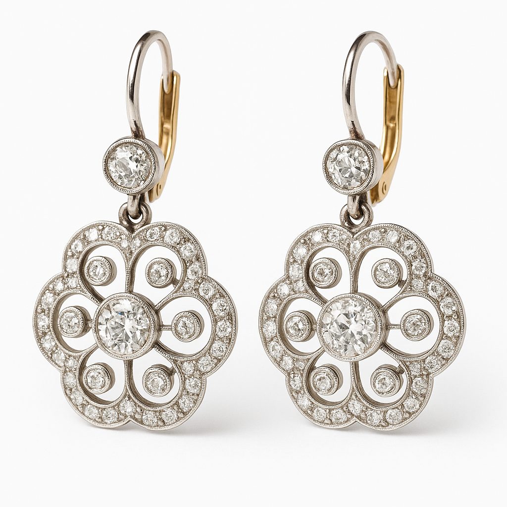 Magdalena - Mandala Earrings of Vintage Crystal