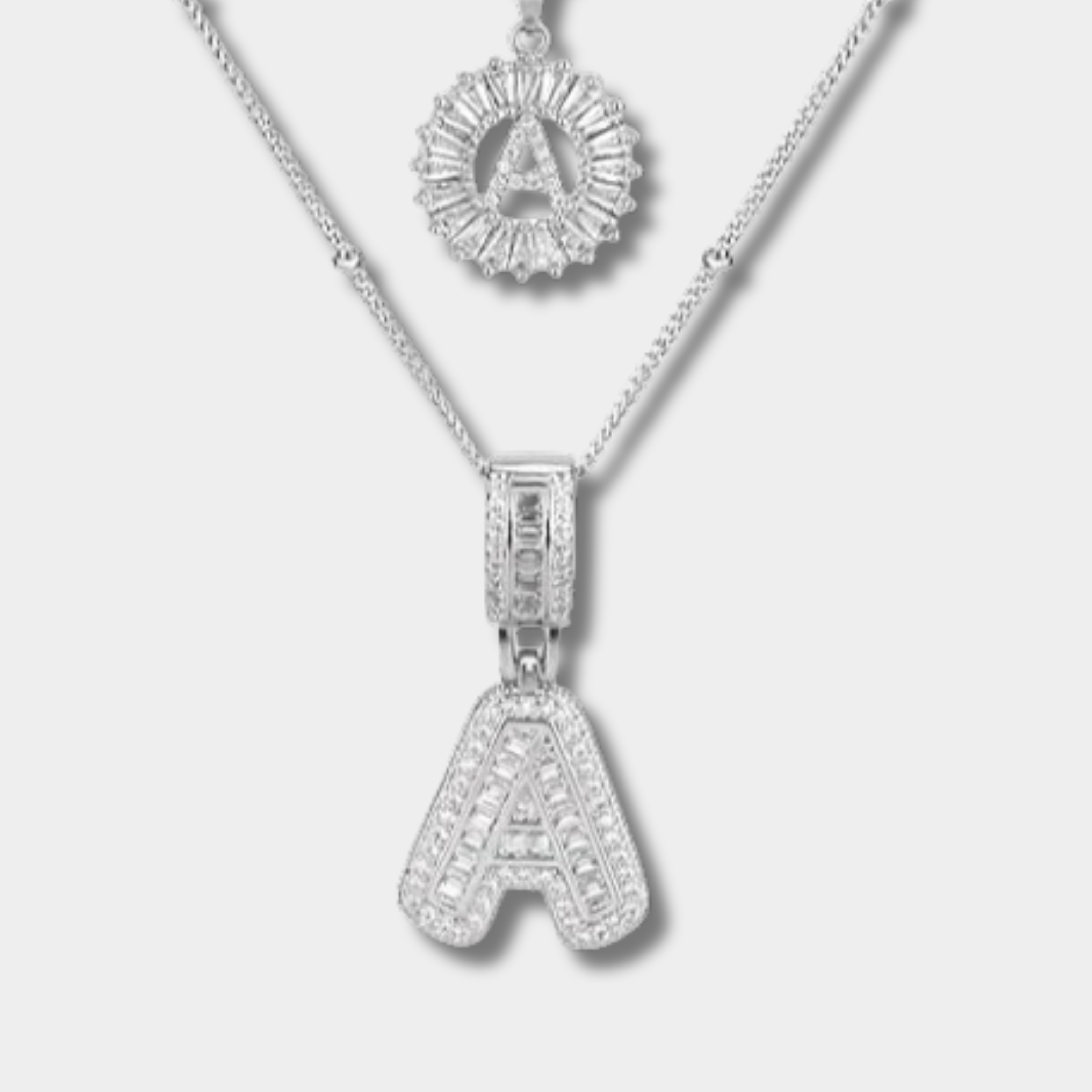 Initials Necklace Set in Moissanite