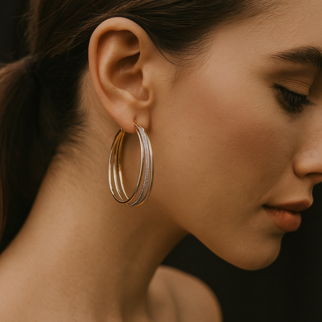 Lia - Golden Circular Earrings Retro