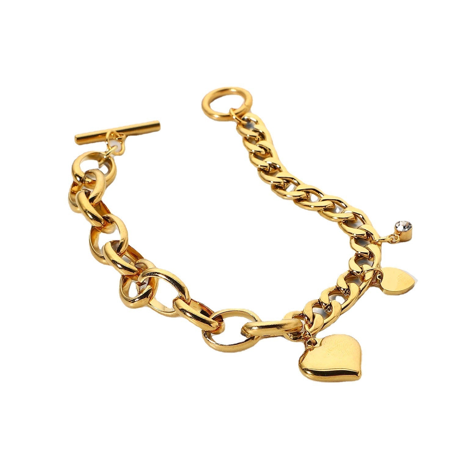 Francesca – Gold bracelet with large round rings.