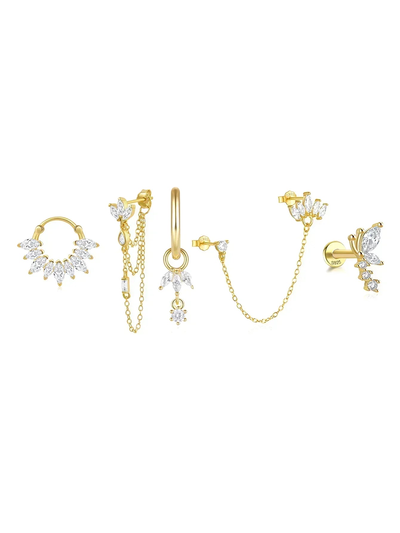 Daniela – Gold earrings in a fluid form.