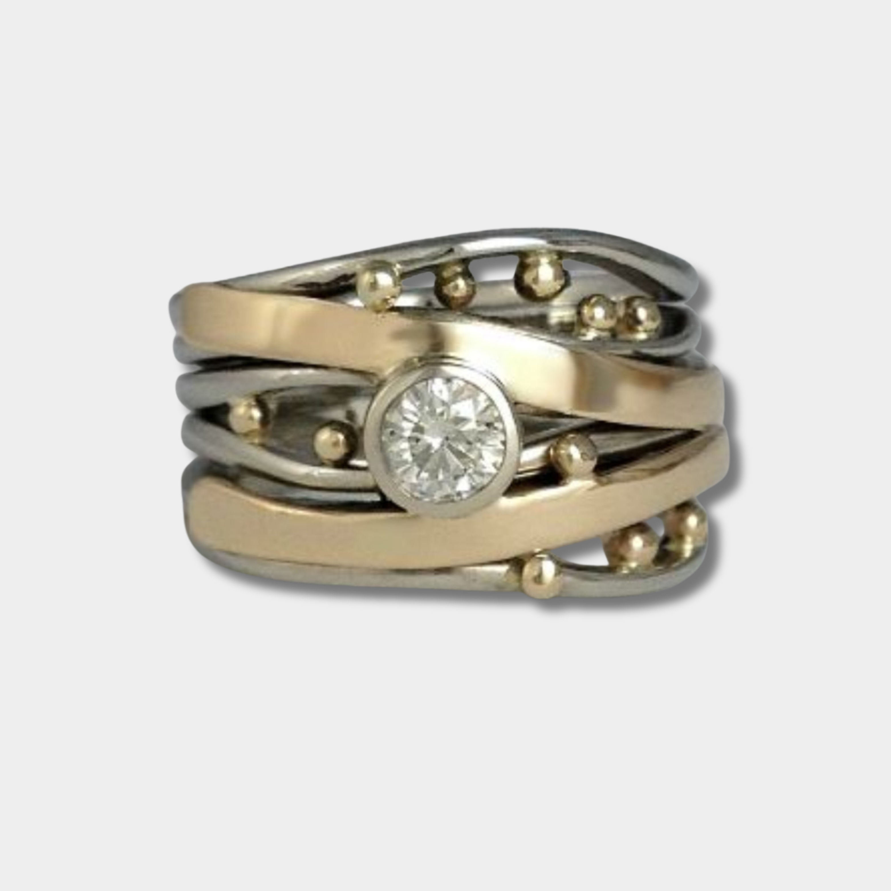 Štěpánka - Vintage gold ring with built-in zircon