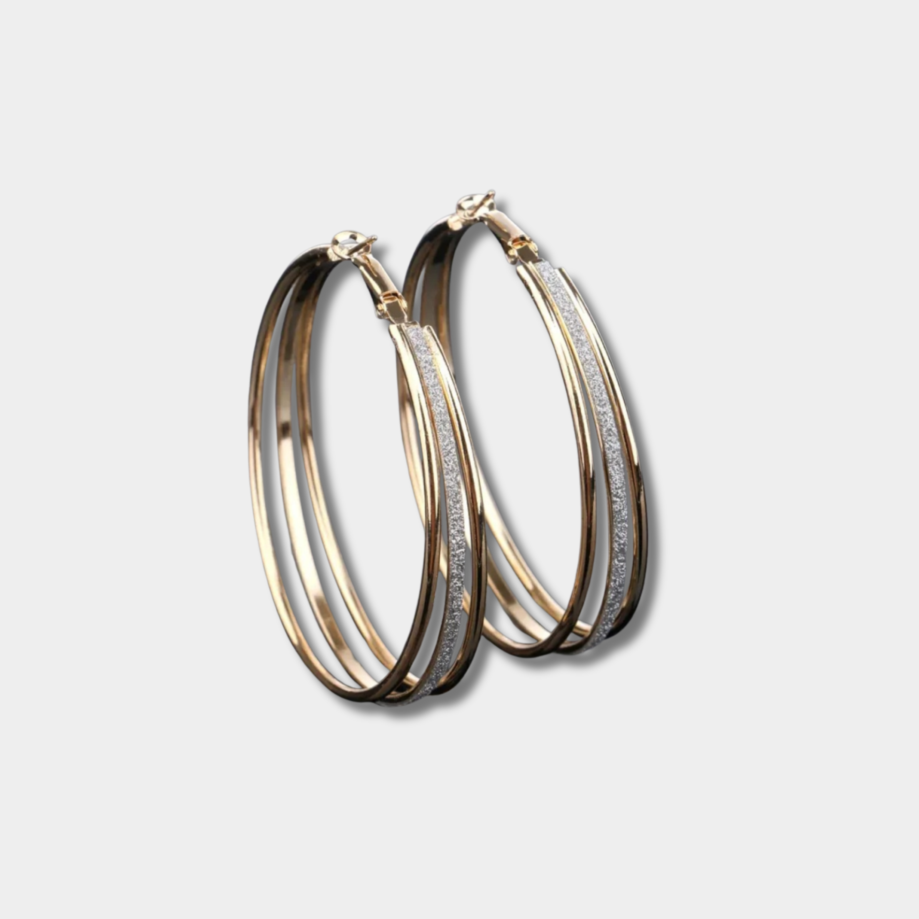 Lia - Golden Circular Earrings Retro