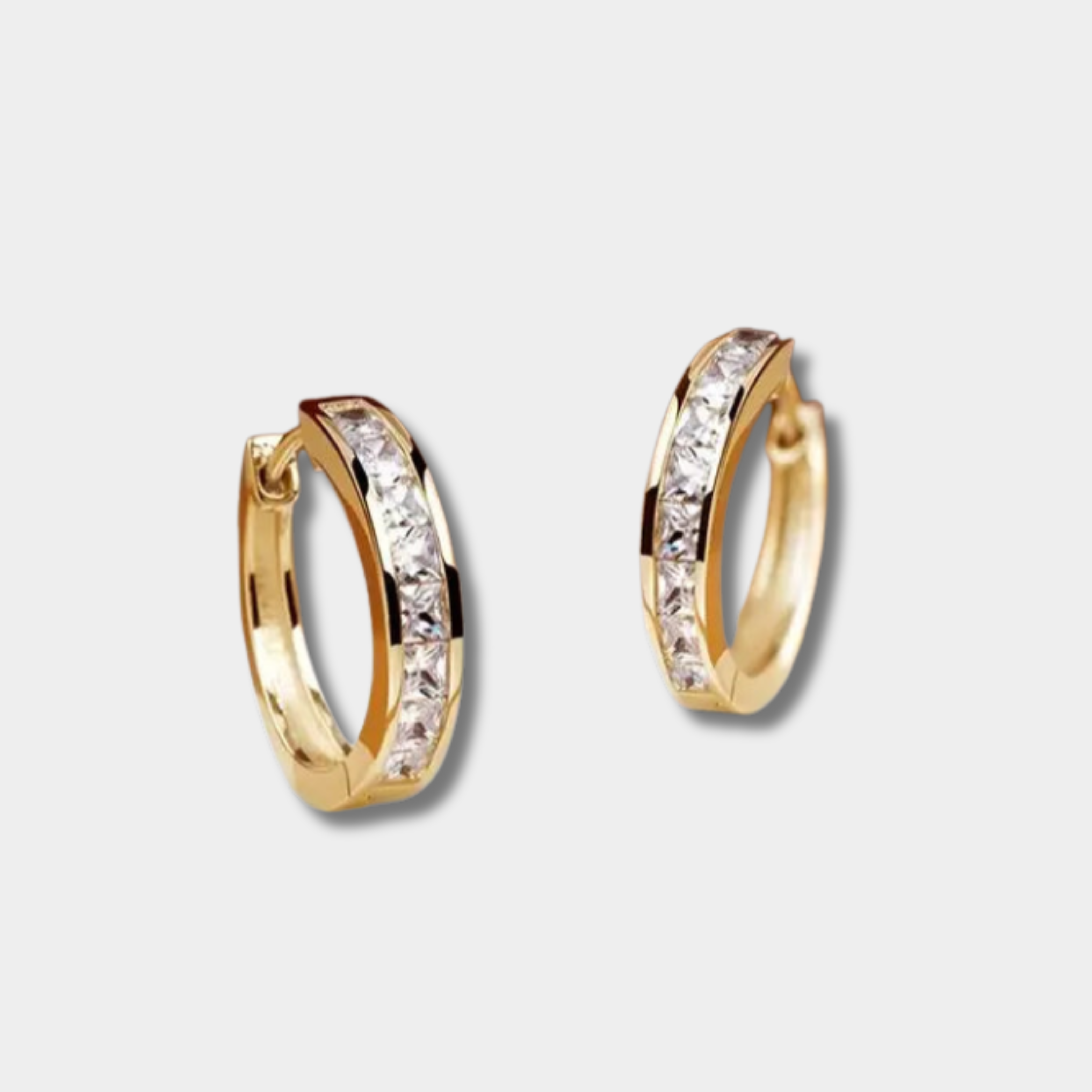 Pavlína - Hanging Earrings in Gold and Crystal