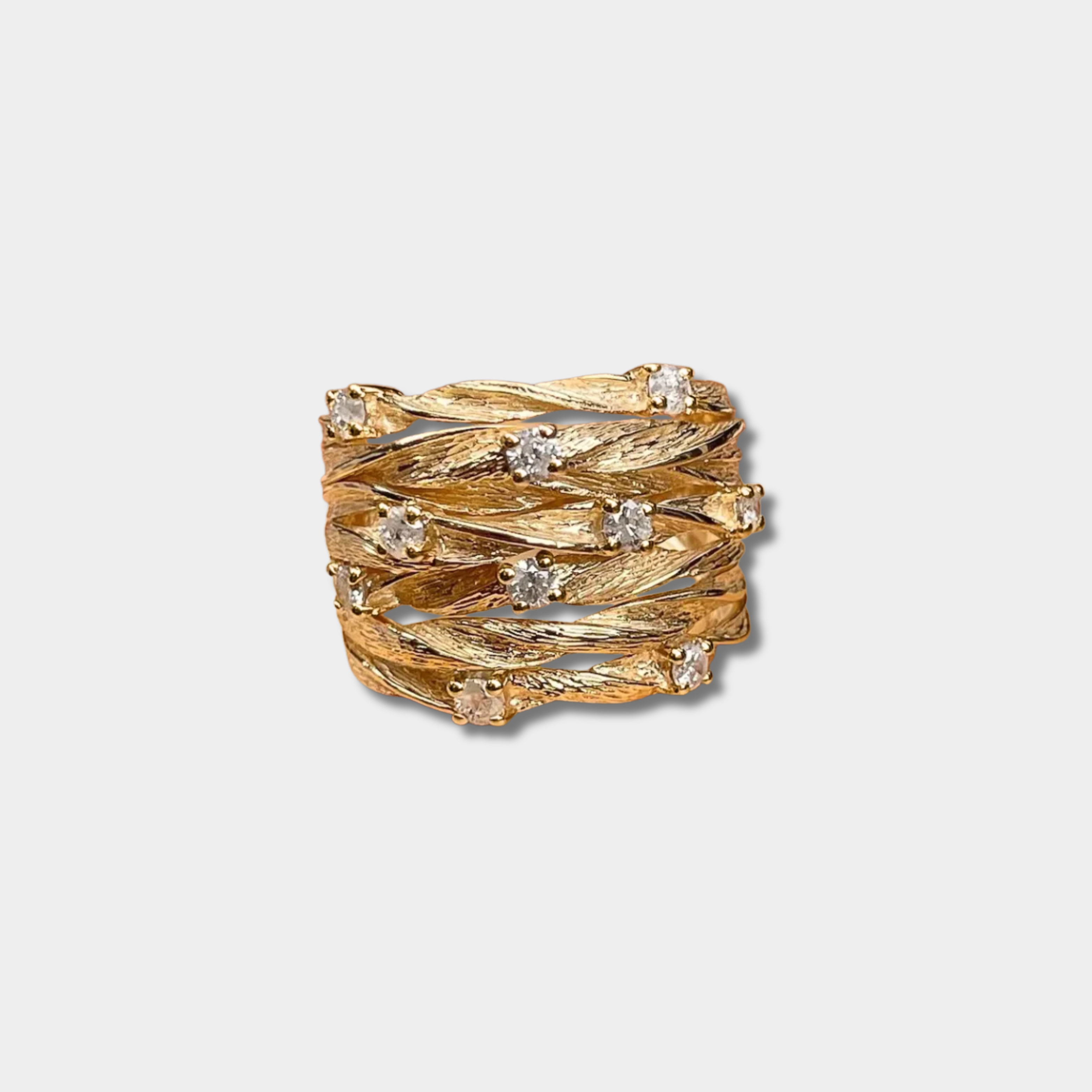 Johana - Vintage gold ring with zircon