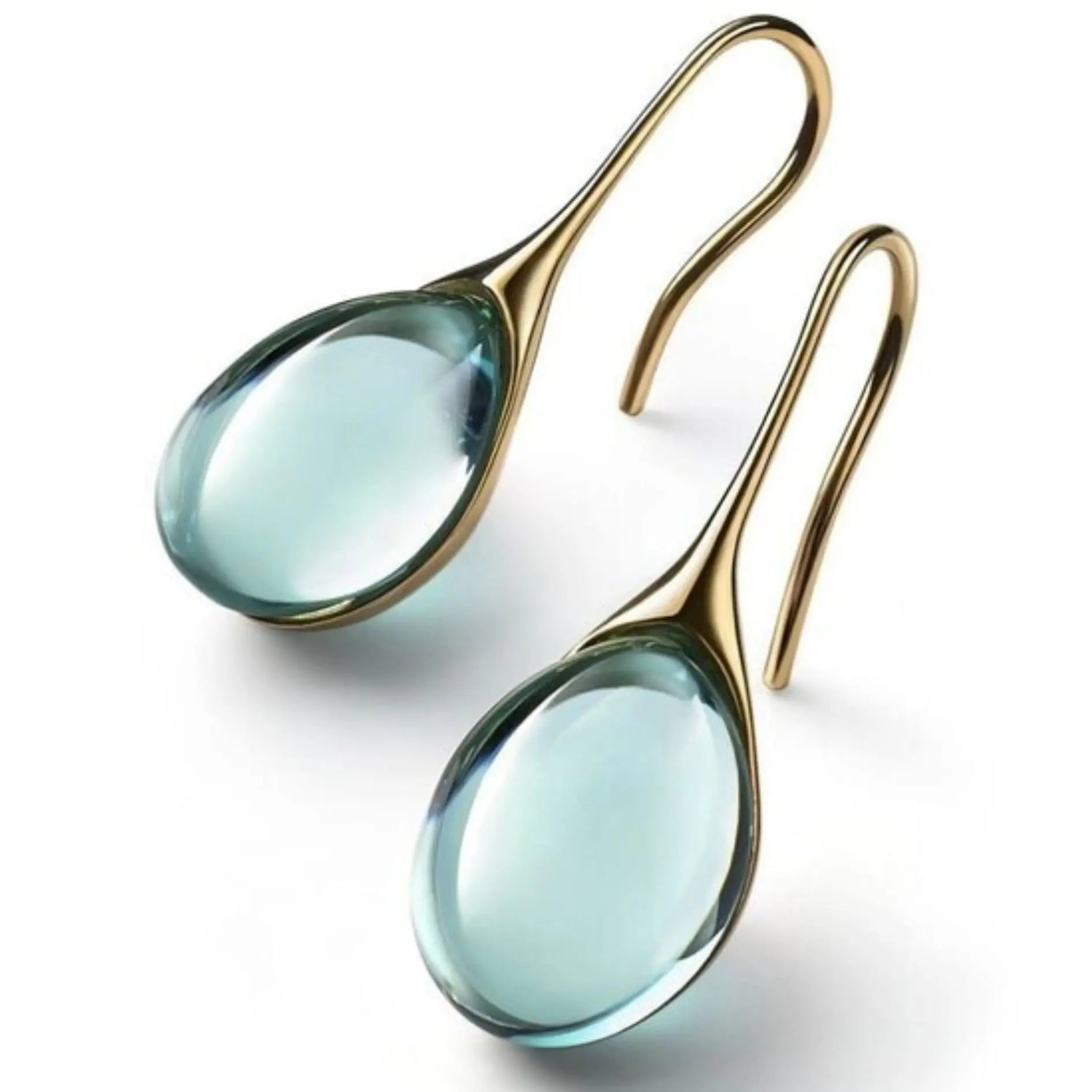 Kristina - Drop-shaped crystal earrings in gold and silver