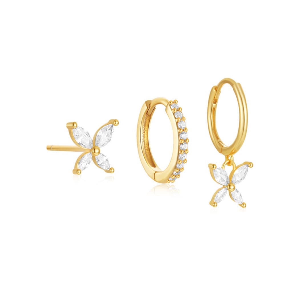 Patricia – Gold Earrings with Fine Texture.