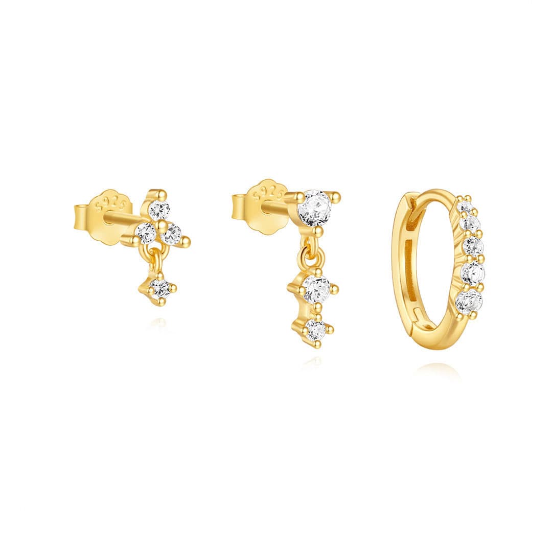 Eva – Gold Earrings with Simple Shine