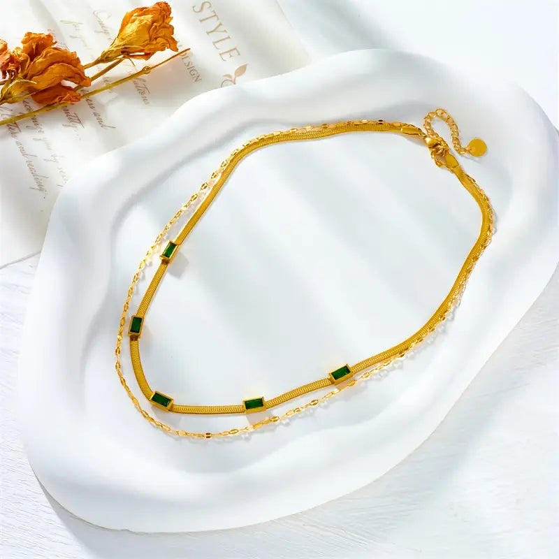 Retro Double Lager Krage Sorella Gem - Gold