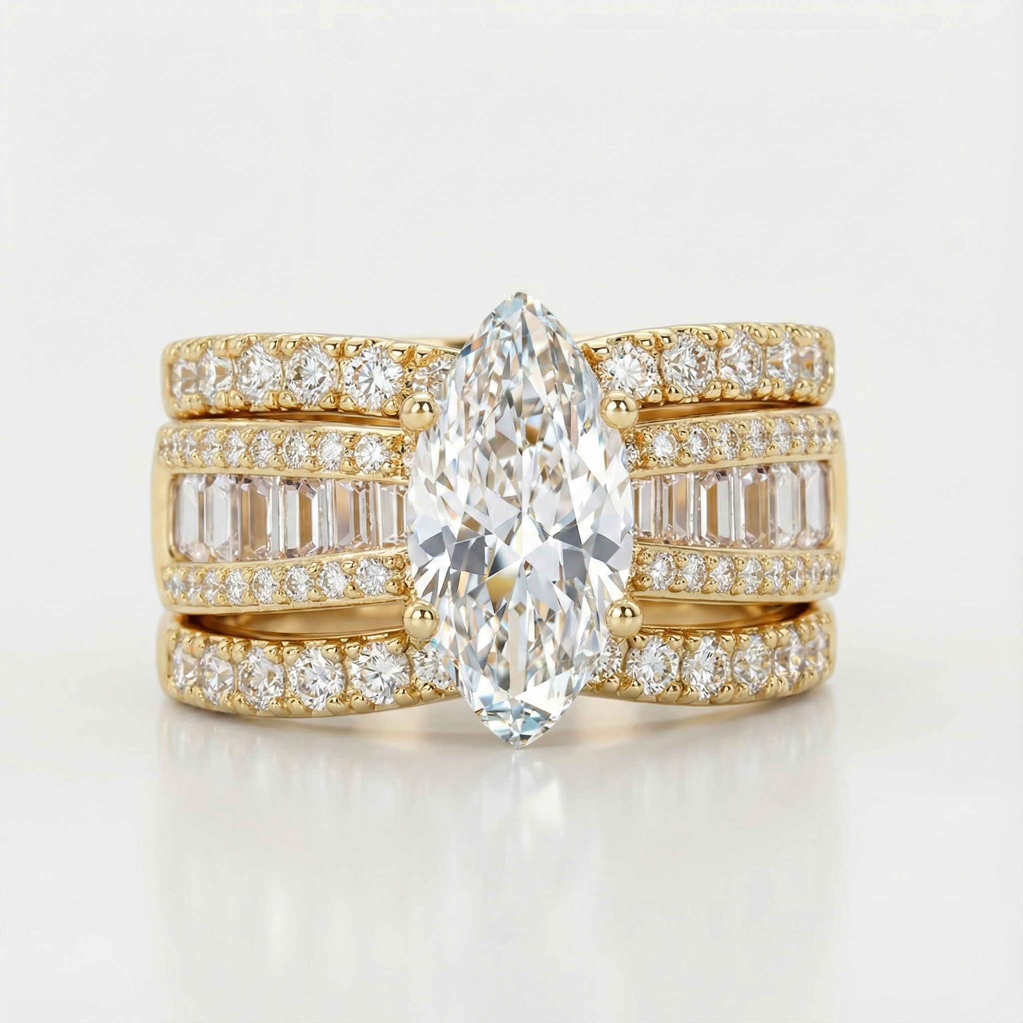 Verena – Ring set with crystal and golden details.