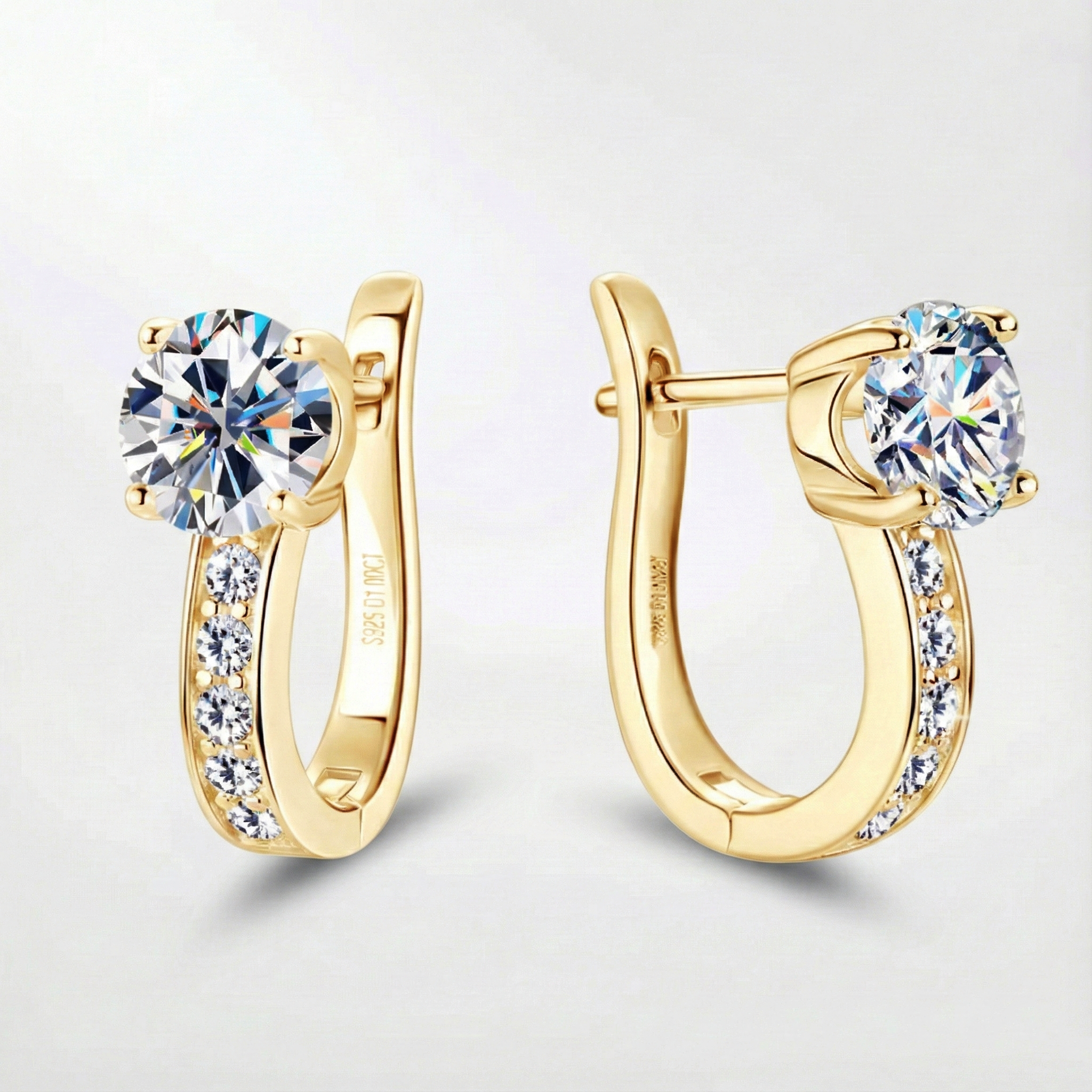 Huggie earrings from Moissanite Channel