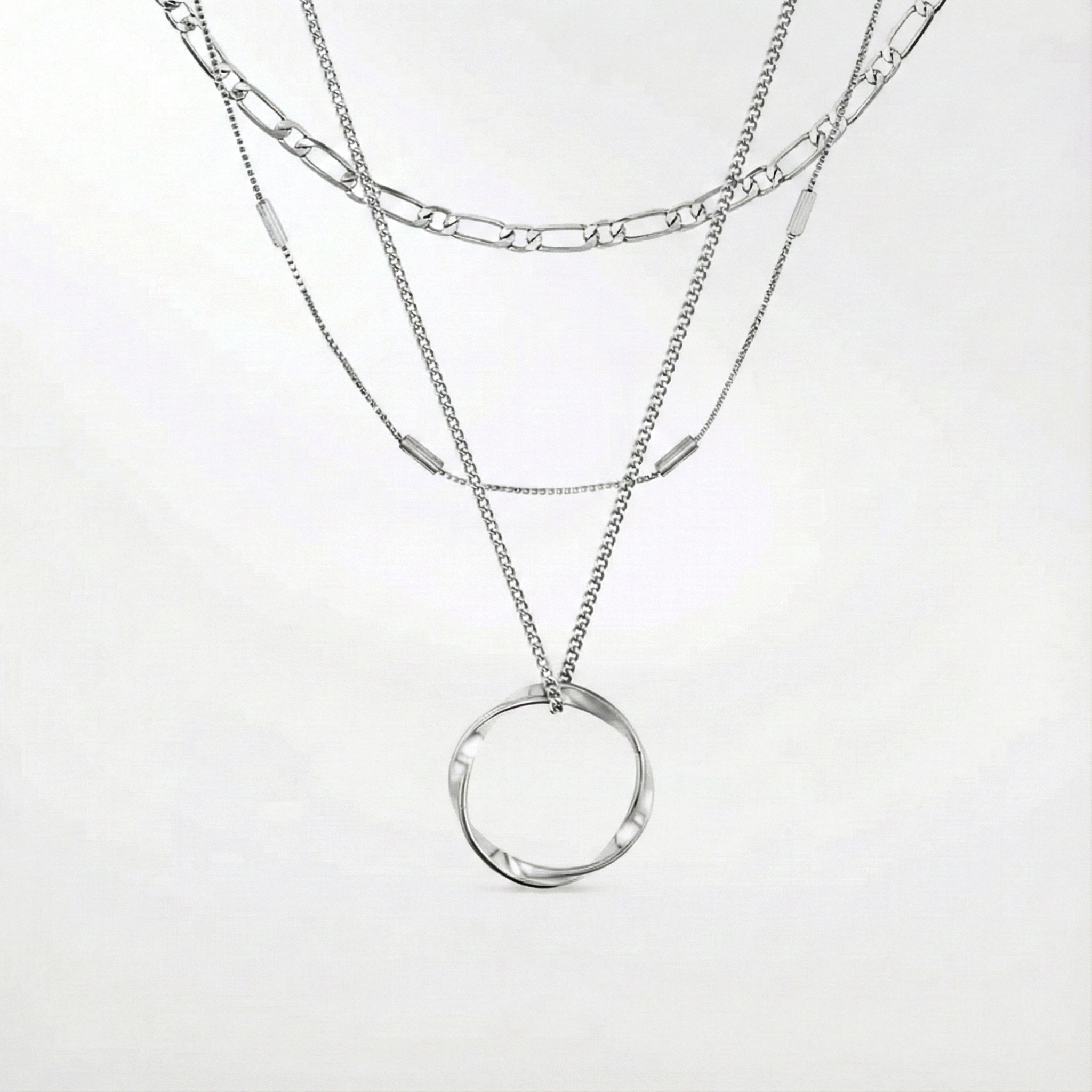 Three-Row Open Necklace