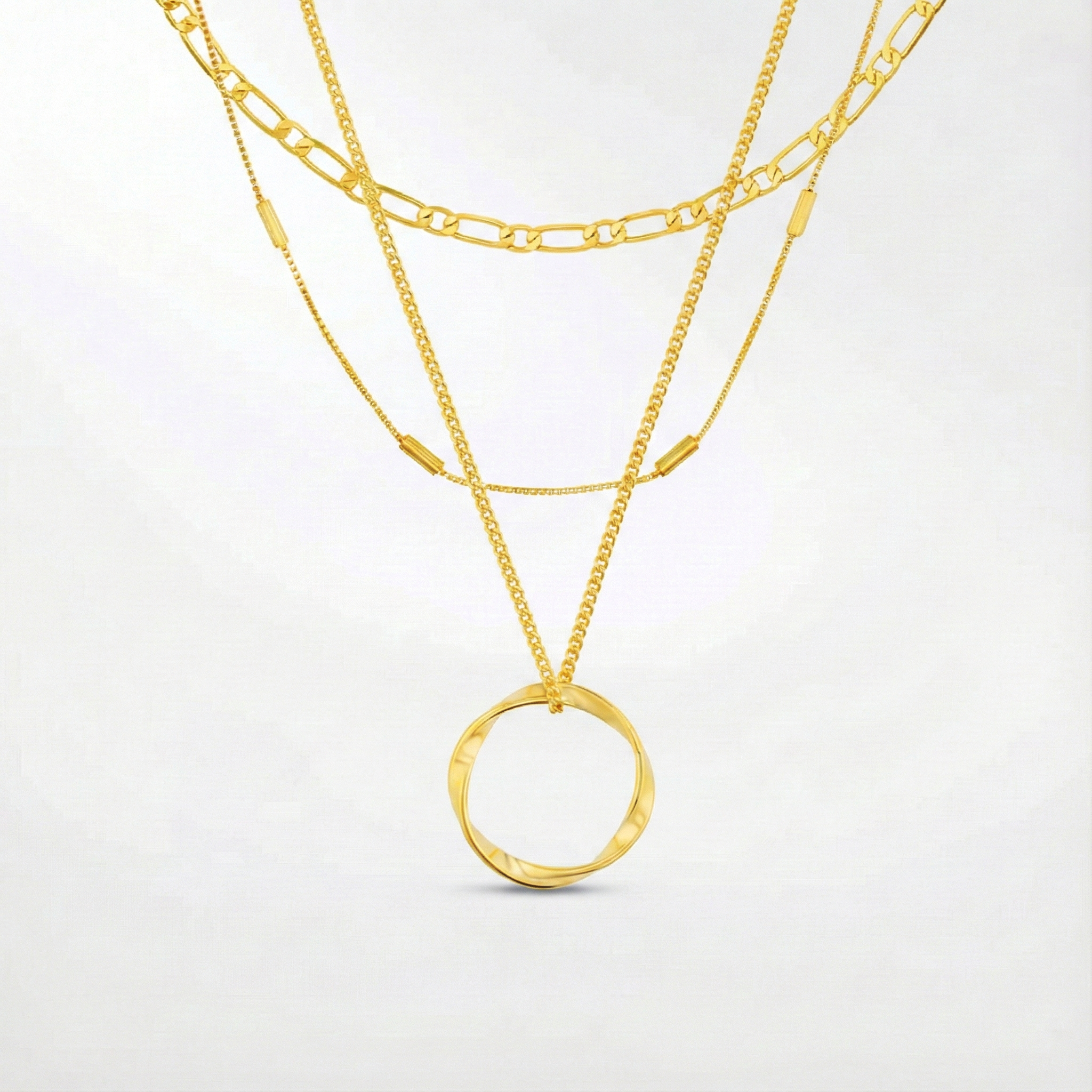 Three-Row Open Necklace